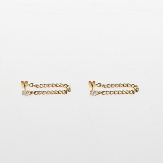 Diamond Chain Earrings.