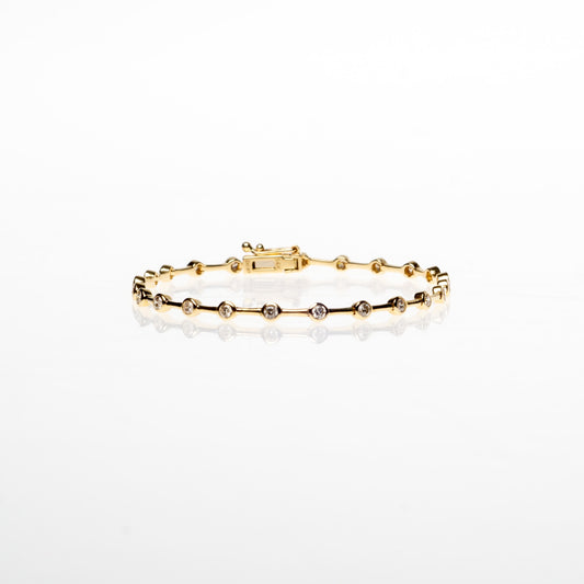 Separated Circles Diamond Bracelet.